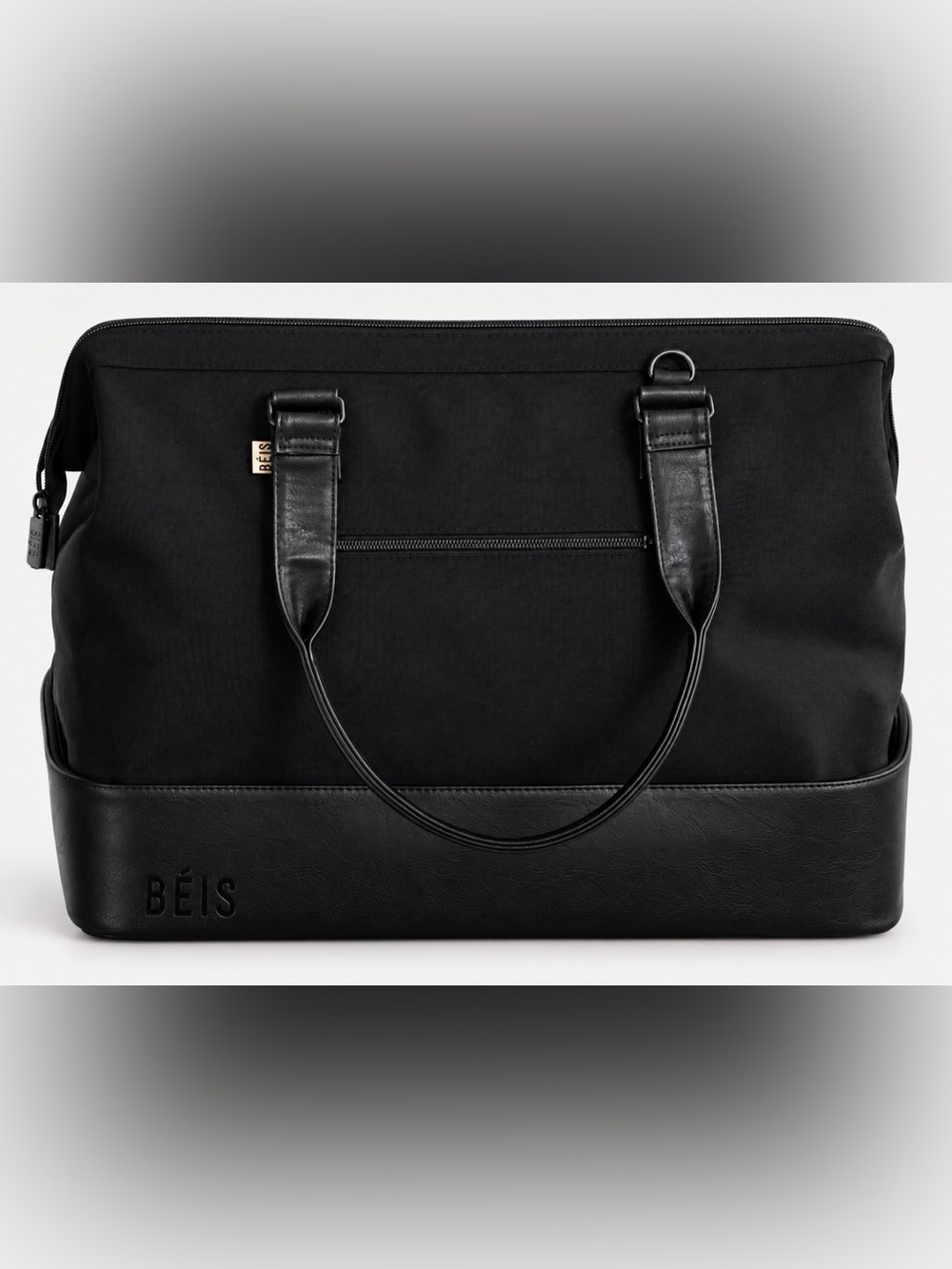 BÉIS The Weekender Black Travel Bag Overnight Carry-On Shoulder Strap